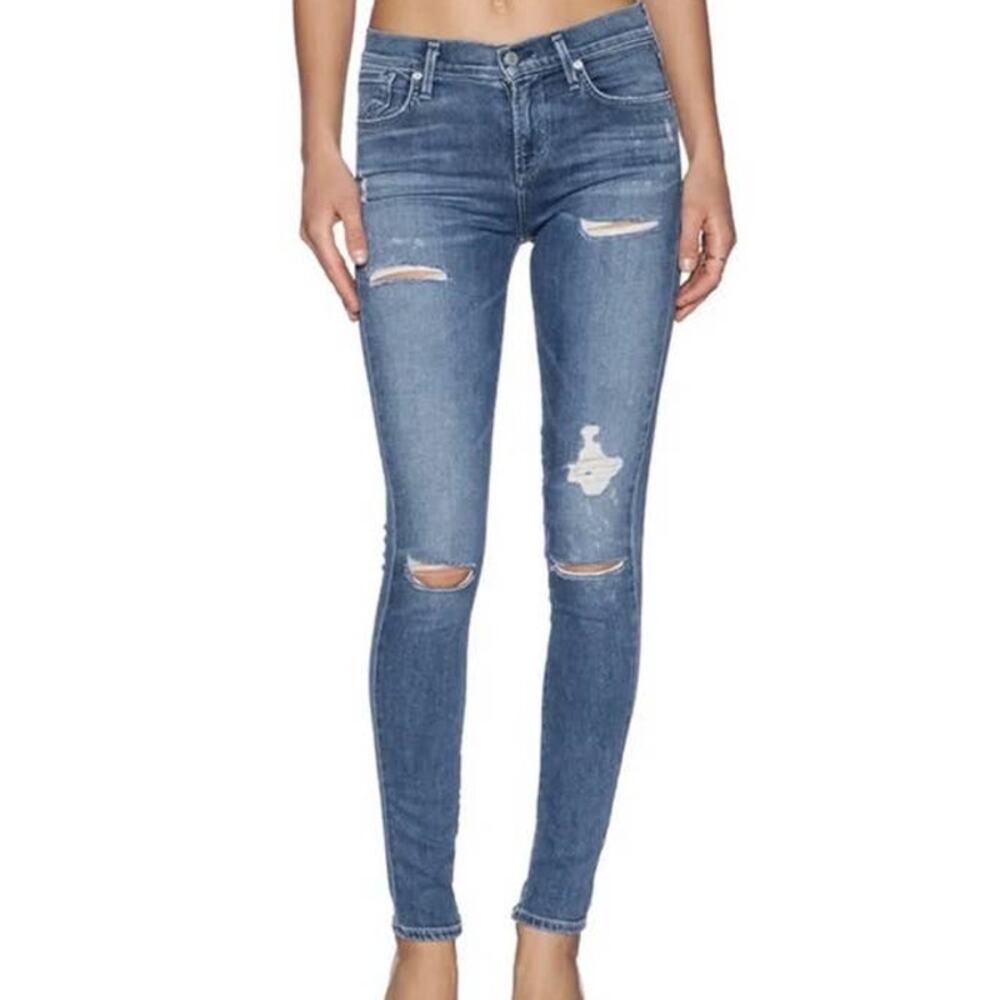 AGOLDE Sophie High Rise Skinny Distressed Jeans Cannes NWT 27